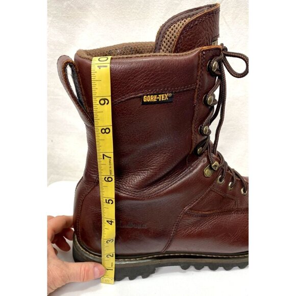 LL Bean Gore-Tex Leather Work Boots Oil Resistant 10" Boot Brown Size 12 - Picture 13 of 16